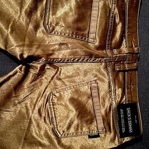 Golden pants - low rise - satin 51% cotton 46% and Lycra 3%